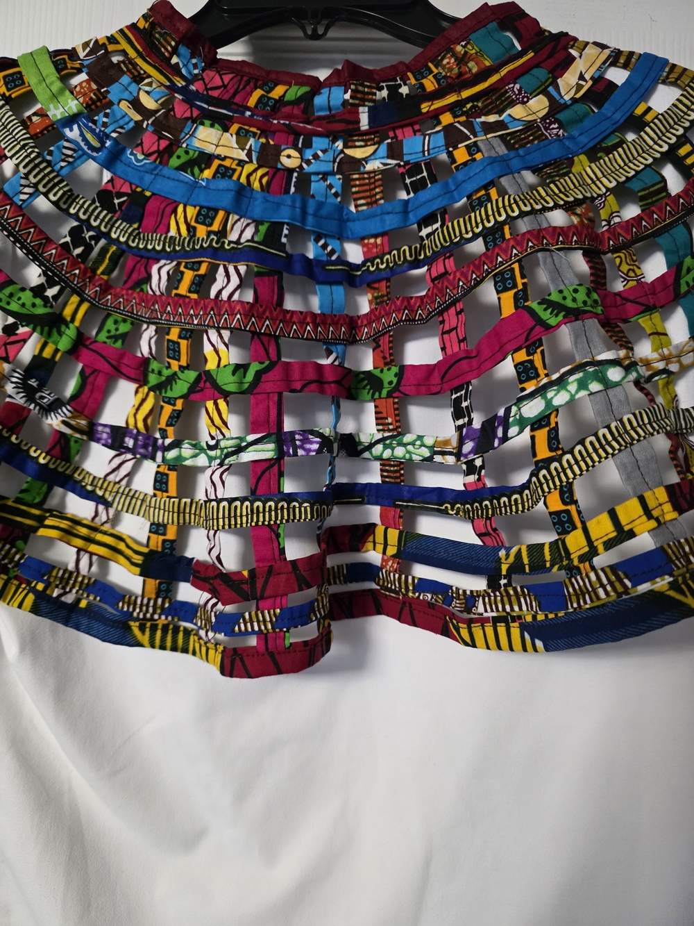 African PRINT FABRIC BIB NECKLACE - Picture 5 of 6